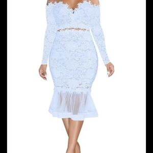 Nwot Blue Lace Dress Size Medium